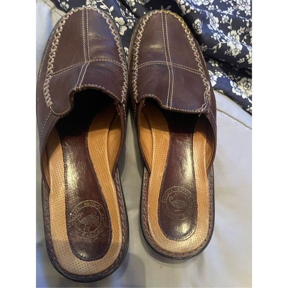 Nurture Aloha Womens Brown Slides Slip-On Leather Clogs Shoes Size 7.5M - Picture 6 of 16